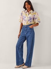 Monsoon Madeline Floral Print Puff Sleeve Shirt - Imagen 3 de 4