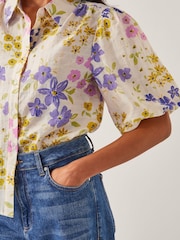 Monsoon Madeline Floral Print Puff Sleeve Shirt - Imagen 4 de 4