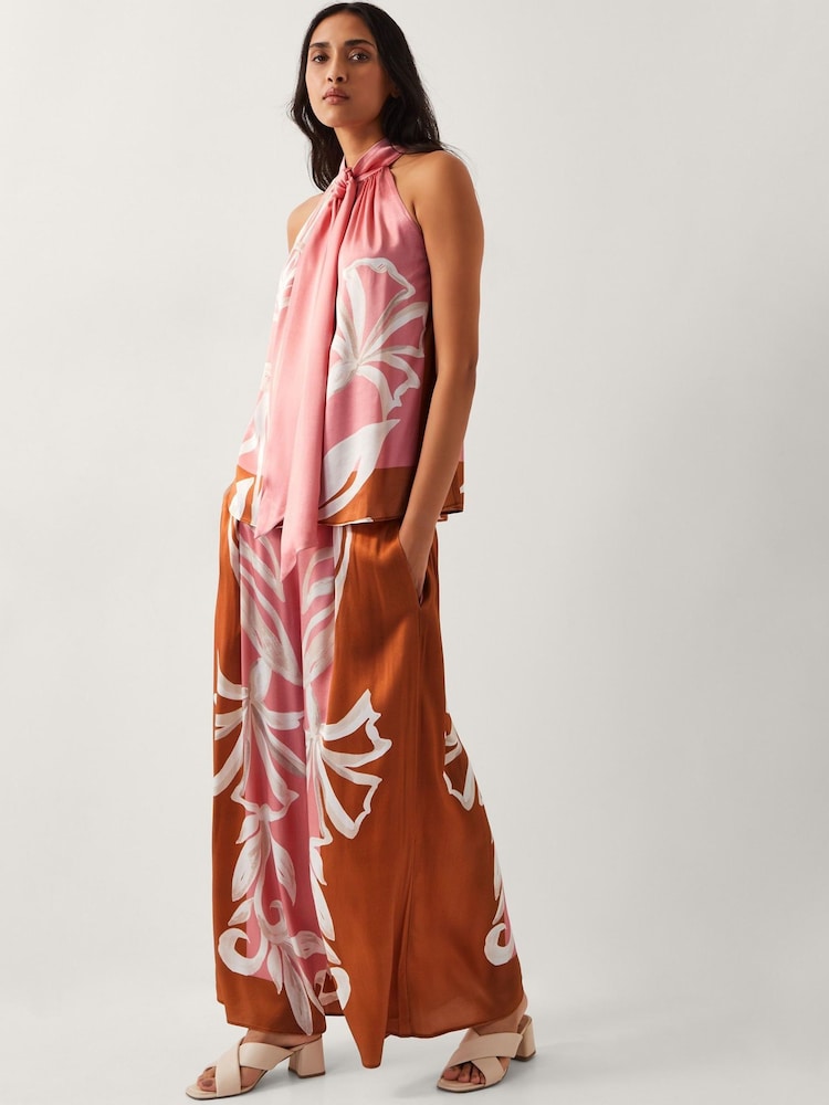 Monsoon Pink Tabitha Floral Print Halter Blouses - Image 2 of 5