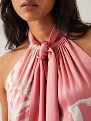 Monsoon Pink Tabitha Floral Print Halter Blouses - Image 3 of 5