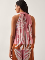 Monsoon Pink Tabitha Floral Print Halter Blouses - Image 4 of 5