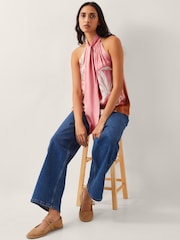 Monsoon Pink Tabitha Floral Print Halter Blouses - Image 5 of 5