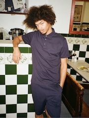 Синий - Peckham Rye Mens Jersey Polo Shirt - Image 4 of 5