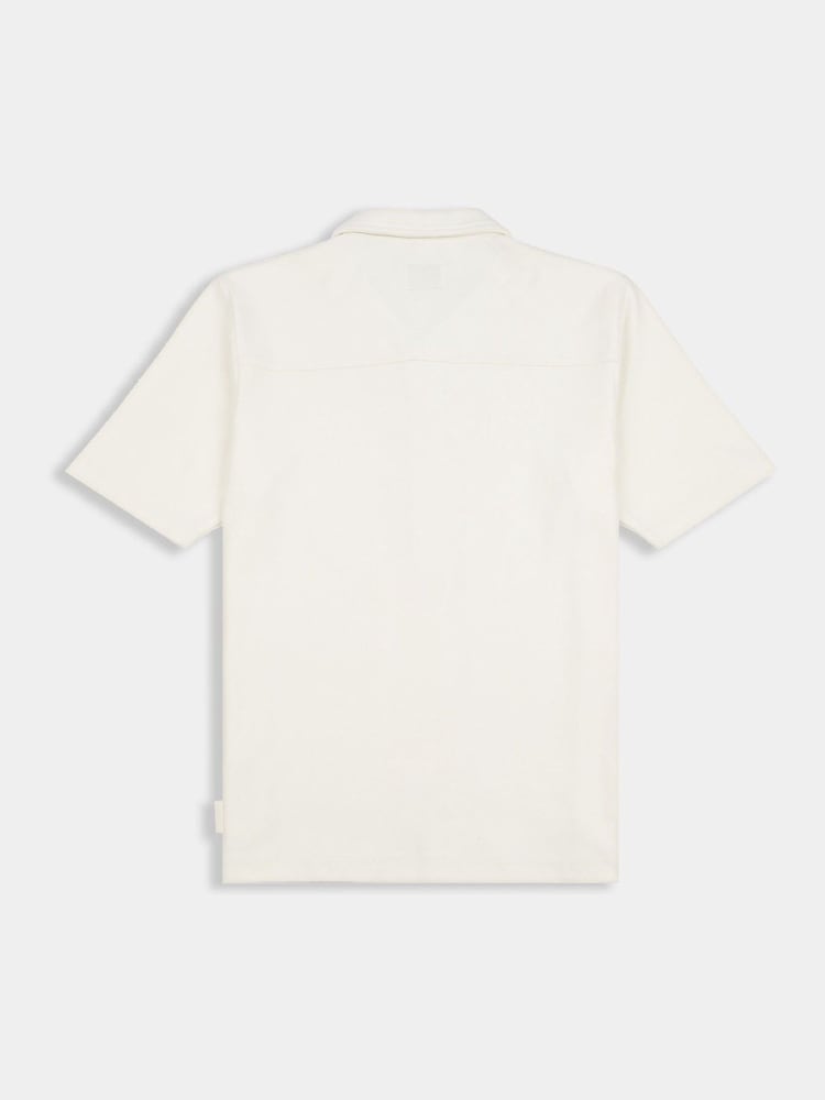 Peckham Rye Cream Mens Jersey Revere Shirt - Image 2 of 3 Peckham Rye Cream Mens Jersey Revere Shirt - Image 2 of 3