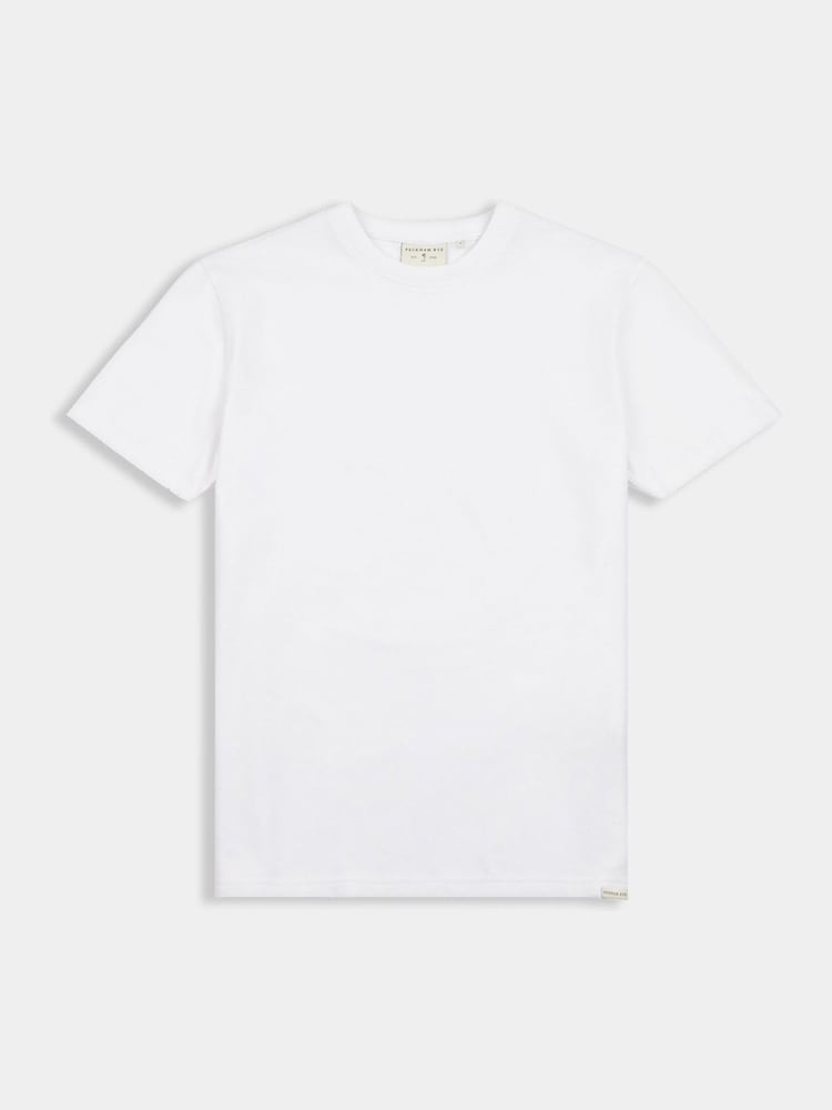 Peckham Rye White Mens Pique Texture T-Shirt - Image 1 of 3