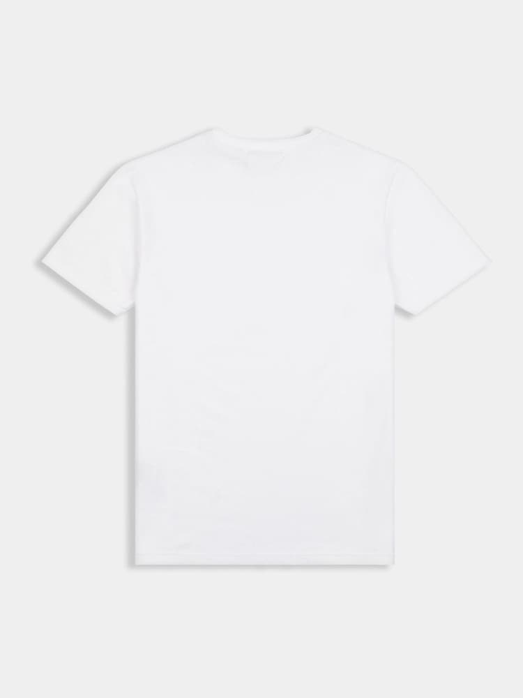 Peckham Rye White Mens Pique Texture T-Shirt - Image 2 of 3