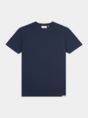 Peckham Rye Blue Mens Pique Texture T-Shirt - Image 1 of 3