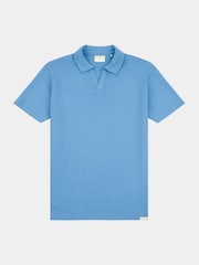 Peckham Rye Blue Mens Jersey Revere Polo Shirt - Image 1 of 3