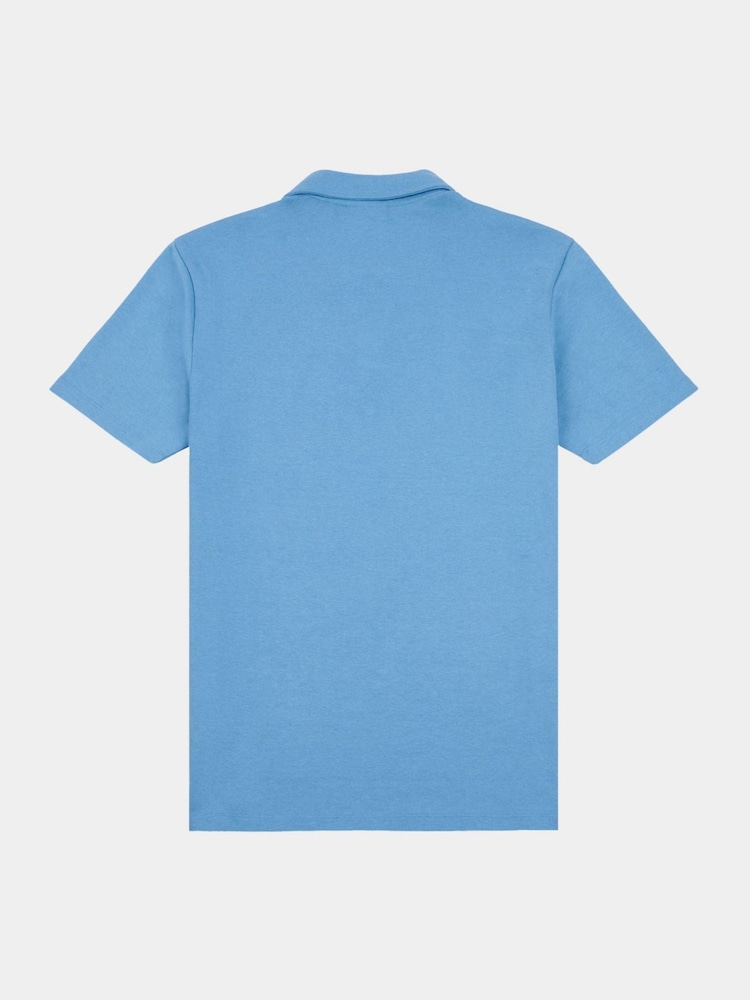 Peckham Rye Blue Mens Jersey Revere Polo Shirt - Image 2 of 3