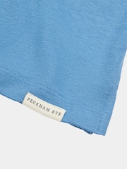 Peckham Rye Blue Mens Jersey Revere Polo Shirt - Image 3 of 3