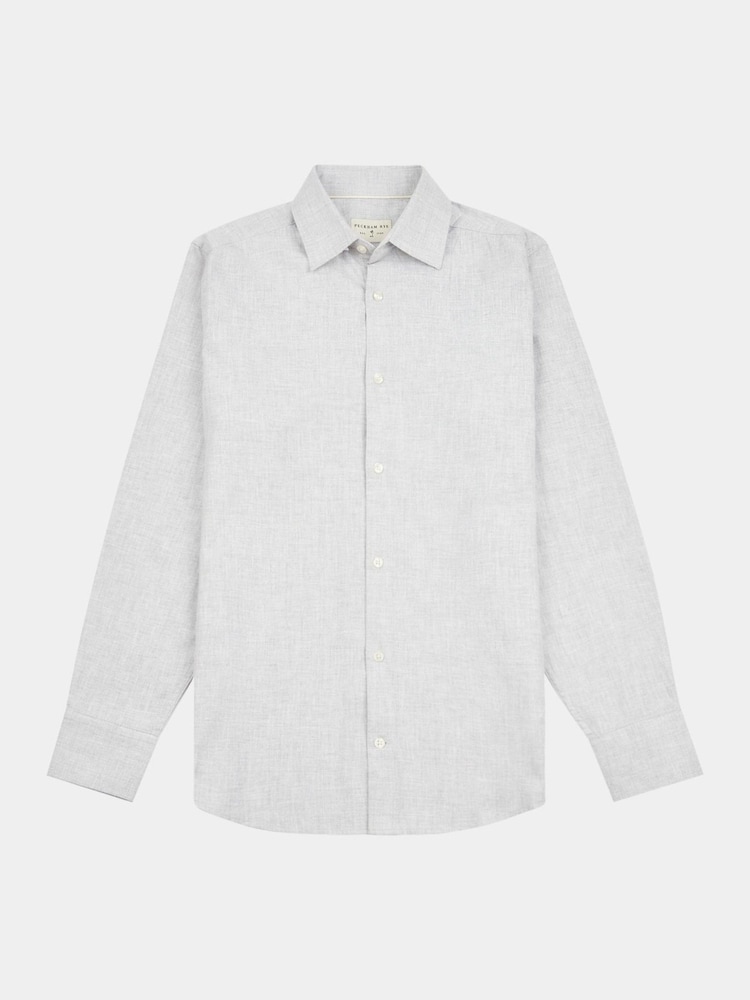 Peckham Rye Grey Mens Cotton Blend 100% Linen Shirt - Image 1 of 5