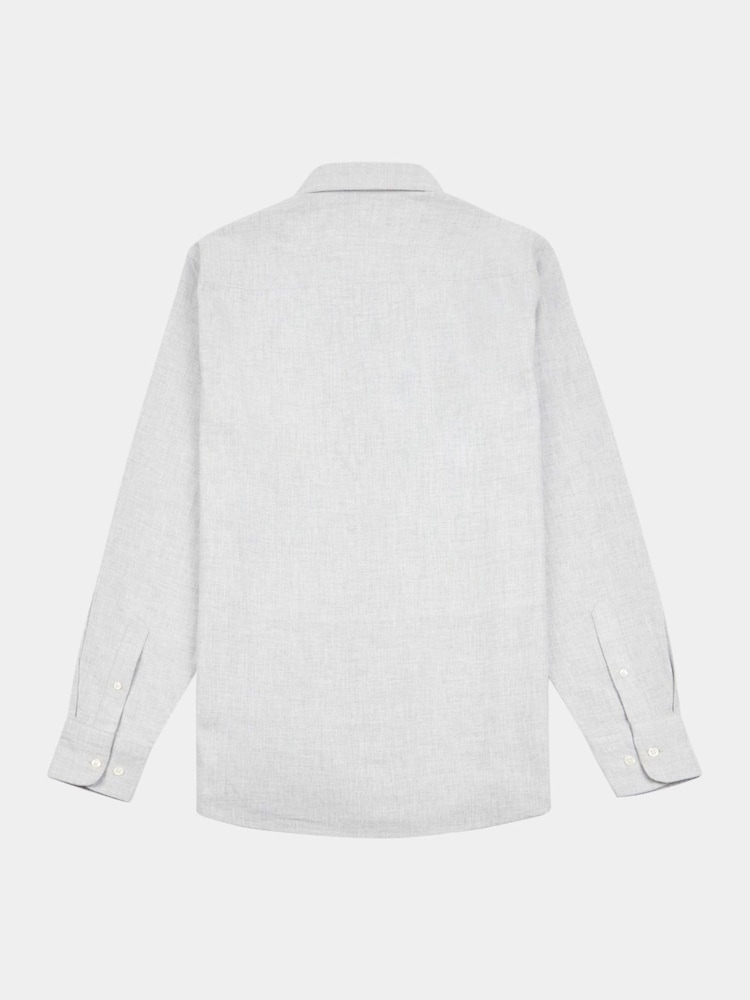 Peckham Rye Grey Mens Cotton Blend 100% Linen Shirt - Image 2 of 5