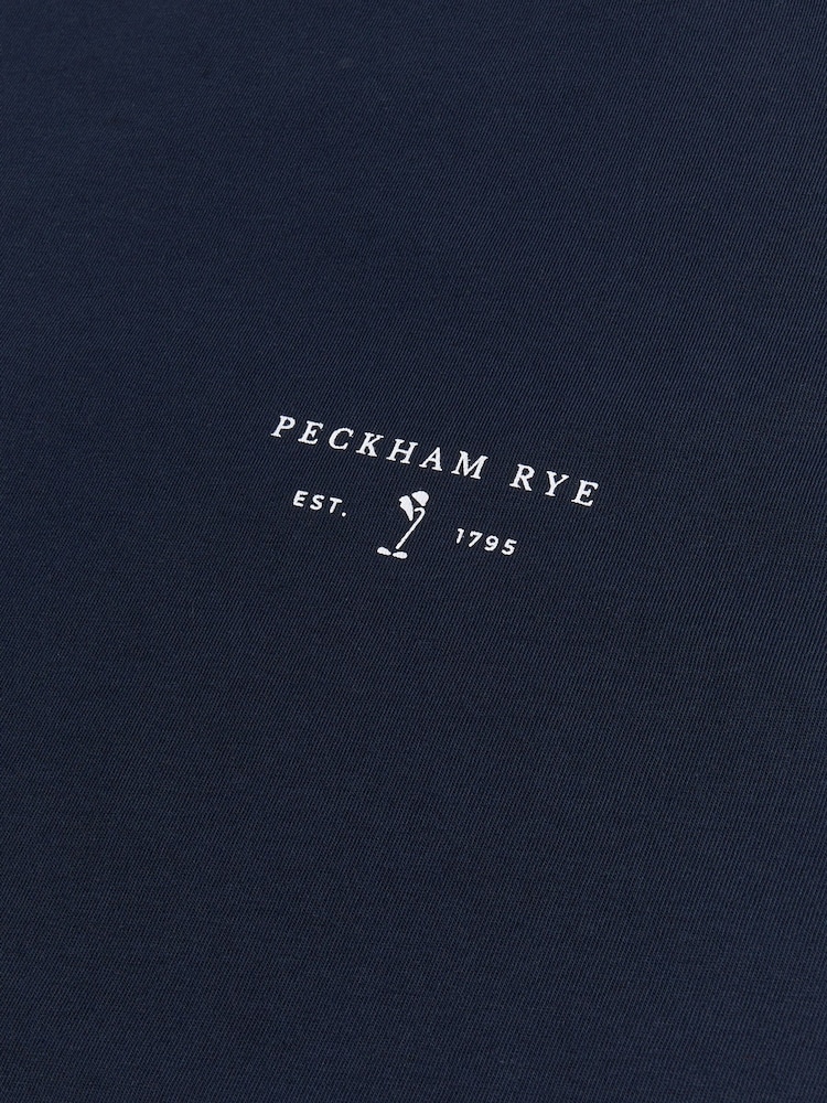 Синий - Peckham Rye Mens Logo 100% Cotton T-Shirt - Image 3 of 3