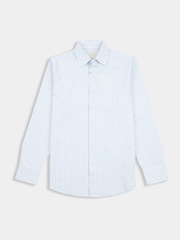 Peckham Rye Blue Mens Striped Oxford 100% Cotton Shirt - Image 1 of 5