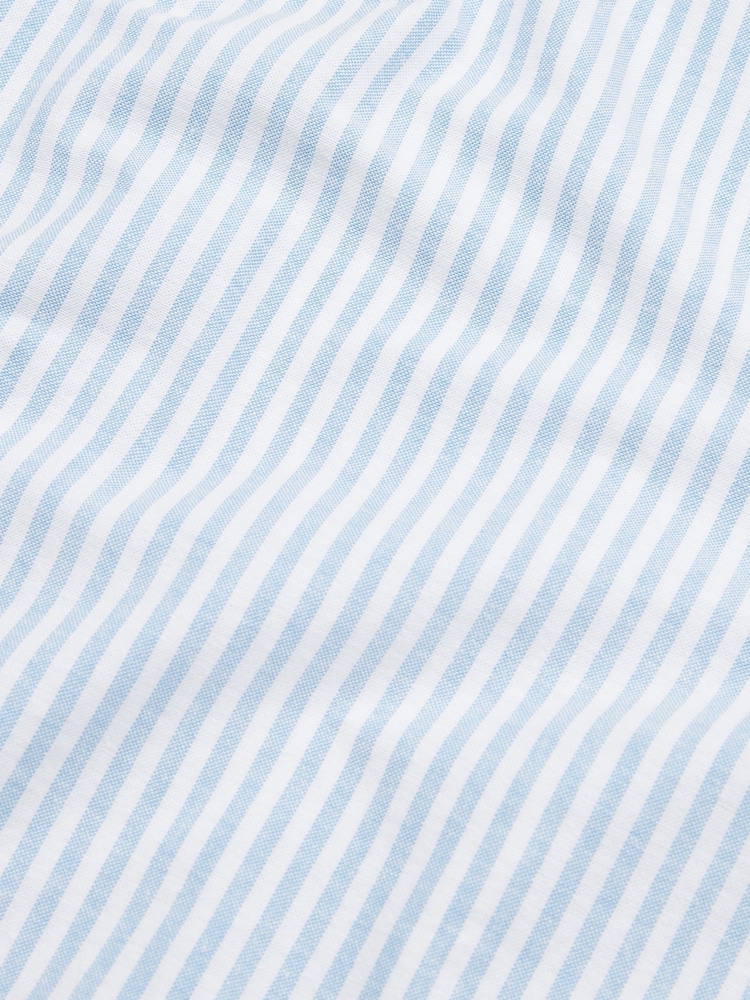 Peckham Rye Blue Mens Striped Oxford 100% Cotton Shirt - Image 5 of 5