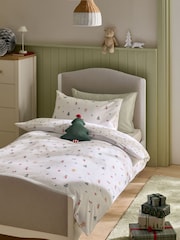Delicate Christmas Duvet Cover and Pillowcase Set - Image 1 of 6