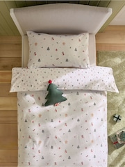 Delicate Christmas Duvet Cover and Pillowcase Set - Image 2 of 6