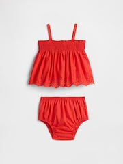 Gap Red Smocked Ruffle Baby Midi Dress Set (Newborn-24mths) - Image 1 of 3