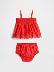 Gap Red Smocked Ruffle Baby Midi Dress Set (Newborn-24mths) - Image 2 of 3
