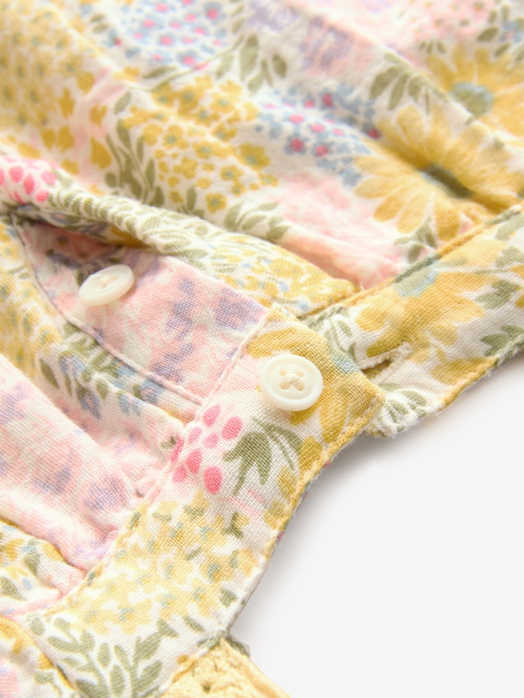 Gap Yellow Floral Ruffle Square Neck Outfit Set (Newborn-24mths) - Image 6 of 6