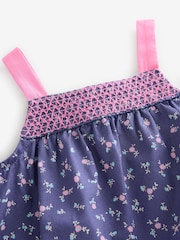 Gap Navy/Blue Baby Square Neck Floral Bodysuit & Hat Set (Newborn-24mths) - Image 3 of 5