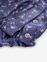 Gap Navy/Blue Baby Square Neck Floral Bodysuit & Hat Set (Newborn-24mths) - Image 4 of 5