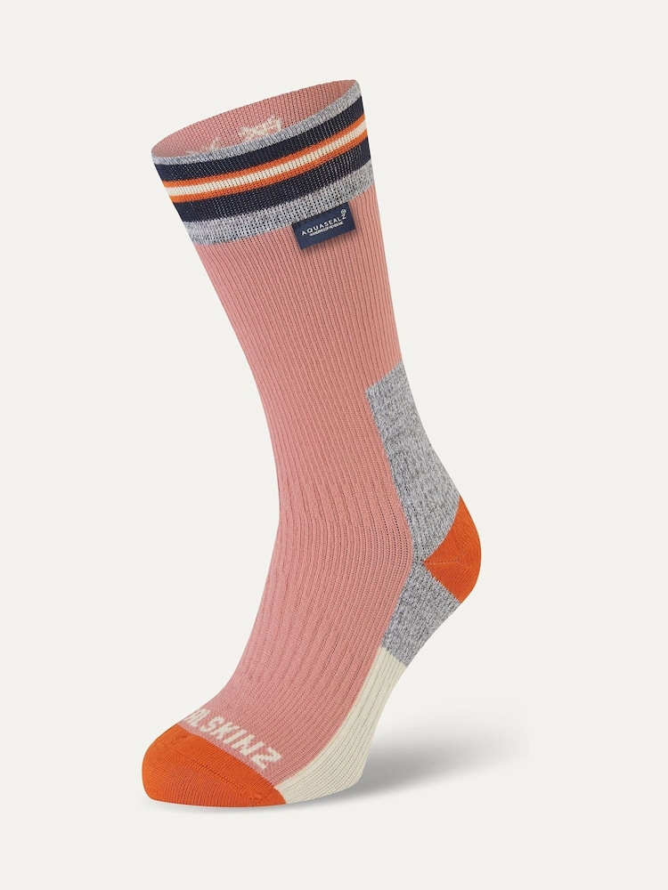 Sealskinz Surlingham Waterproof All Weather Mid Length Striped Cuff Socks - Image 1 of 2