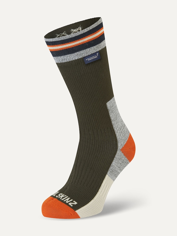 Sealskinz Surlingham Waterproof All Weather Mid Length Striped Cuff Socks - Image 1 of 2