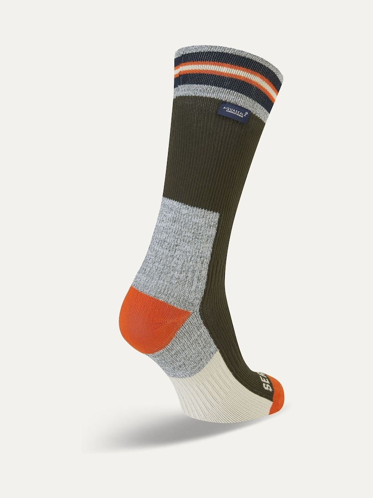 Sealskinz Surlingham Waterproof All Weather Mid Length Striped Cuff Socks - Image 2 of 2