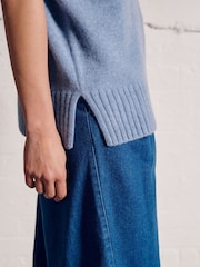 Vivere Blue Iva V-Neck Knitted Jumper - Image 4 of 4