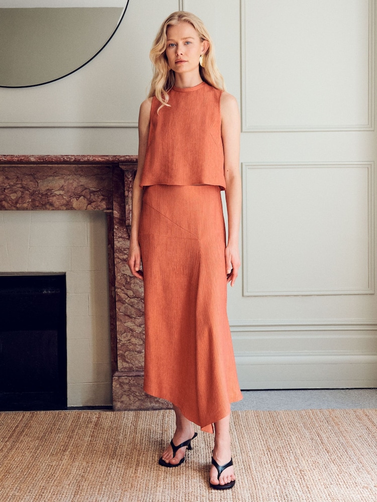 Naranja - Vivere Junia Midi Draped Skirt - Imagen 1 de 2