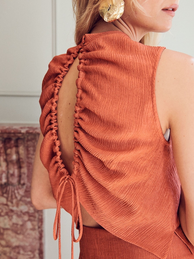 Naranja - Vivere Junia Midi Draped Skirt - Imagen 2 de 2