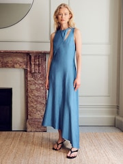 Vivere Blue Zelma Crinkle Sleeveless Dress - Image 1 of 4