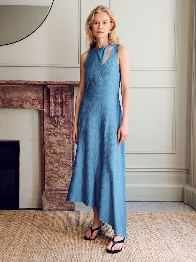 Vivere Blue Zelma Crinkle Sleeveless Dress - Image 1 of 4
