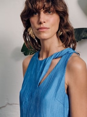 Vivere Blue Zelma Crinkle Sleeveless Dress - Image 3 of 4