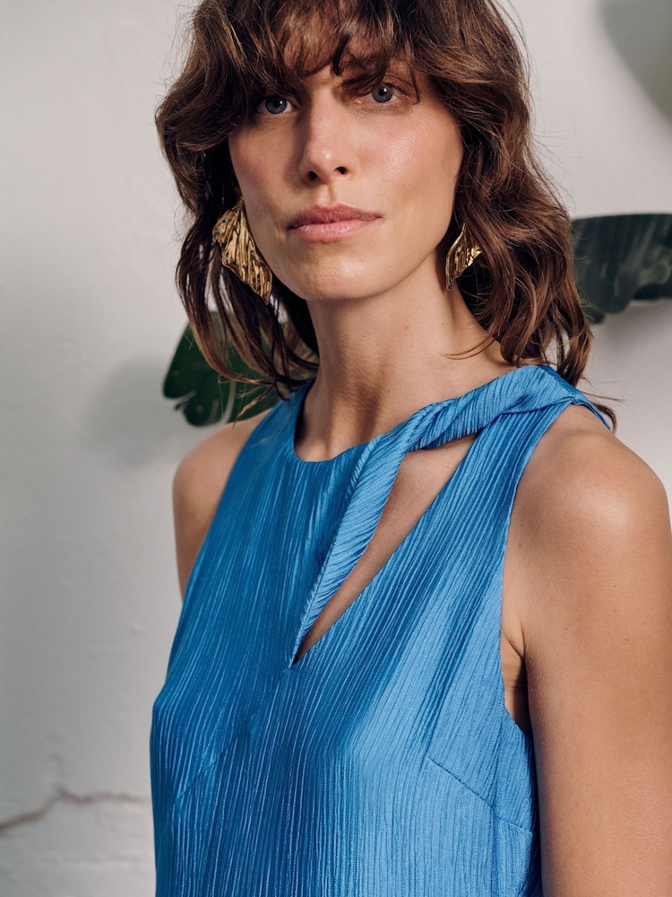 Vivere Blue Zelma Crinkle Sleeveless Dress - Image 3 of 4