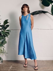 Vivere Blue Zelma Crinkle Sleeveless Dress - Image 4 of 4