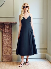 Vivere Black Mabel 100% Cotton Sundress - Image 1 of 4