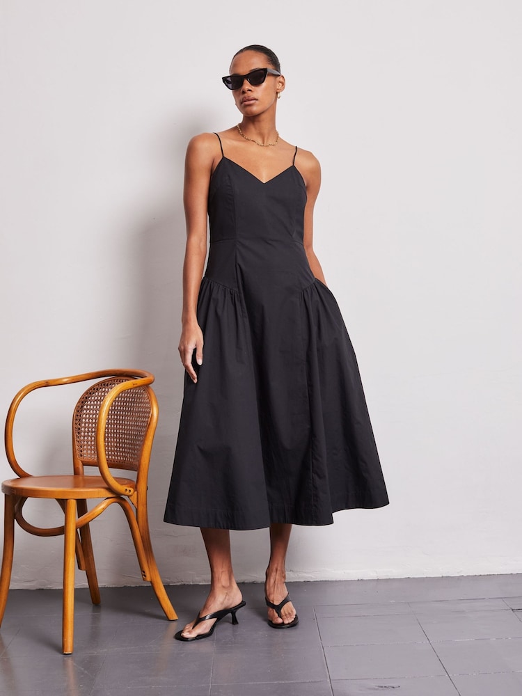 Vivere Black Mabel 100% Cotton Sundress - Image 2 of 4