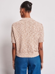 Vivere Natural Anais Knitted Pocket Polo Shirt - Image 2 of 4