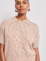 Vivere Natural Anais Knitted Pocket Polo Shirt - Image 4 of 4