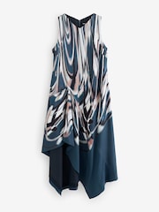 BOSS Blue Donari Print Fit & Flare Midi Dress - Image 1 of 1