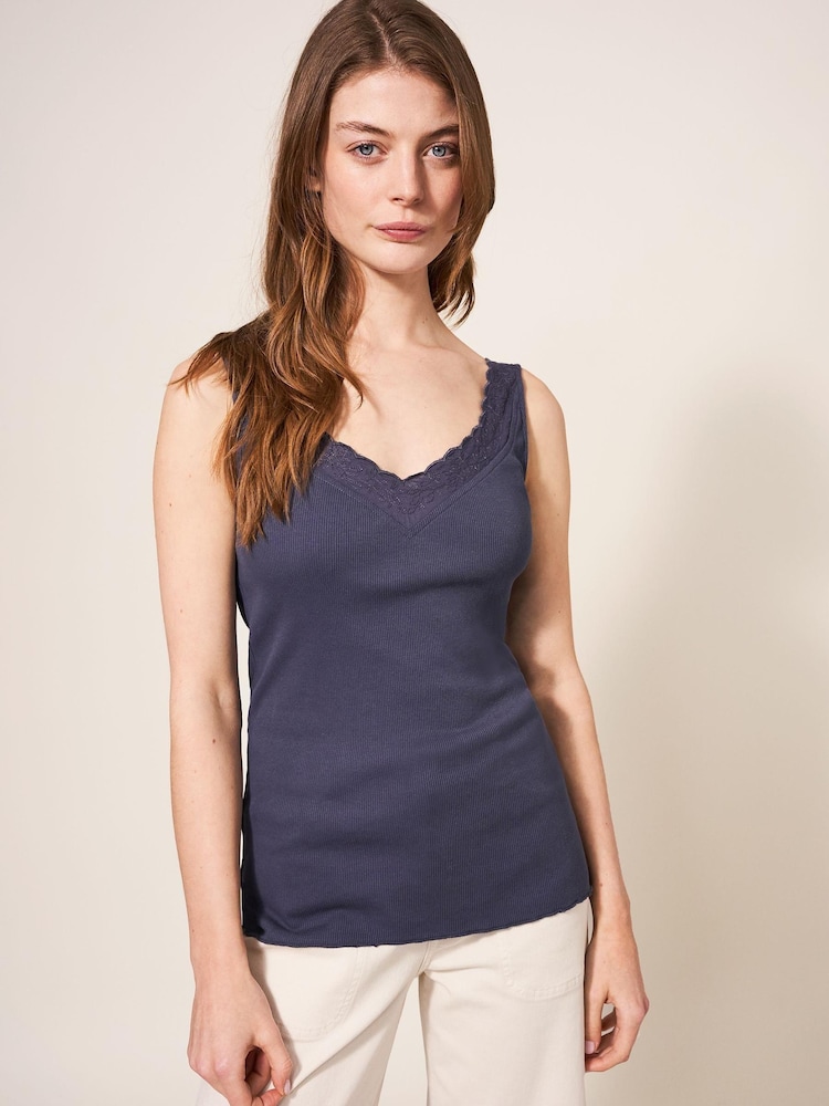 White Stuff blue Seabreeze 100% Cotton Vest - Image 1 of 7