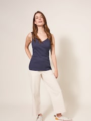 White Stuff blue Seabreeze 100% Cotton Vest - Image 9 of 13