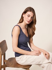 White Stuff blue Seabreeze 100% Cotton Vest - Image 11 of 13