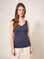 White Stuff blue Seabreeze 100% Cotton Vest - Image 3 of 7