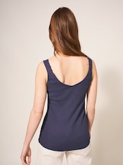 White Stuff blue Seabreeze 100% Cotton Vest - Image 4 of 7