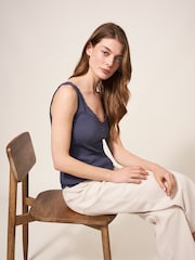 White Stuff blue Seabreeze 100% Cotton Vest - Image 7 of 13