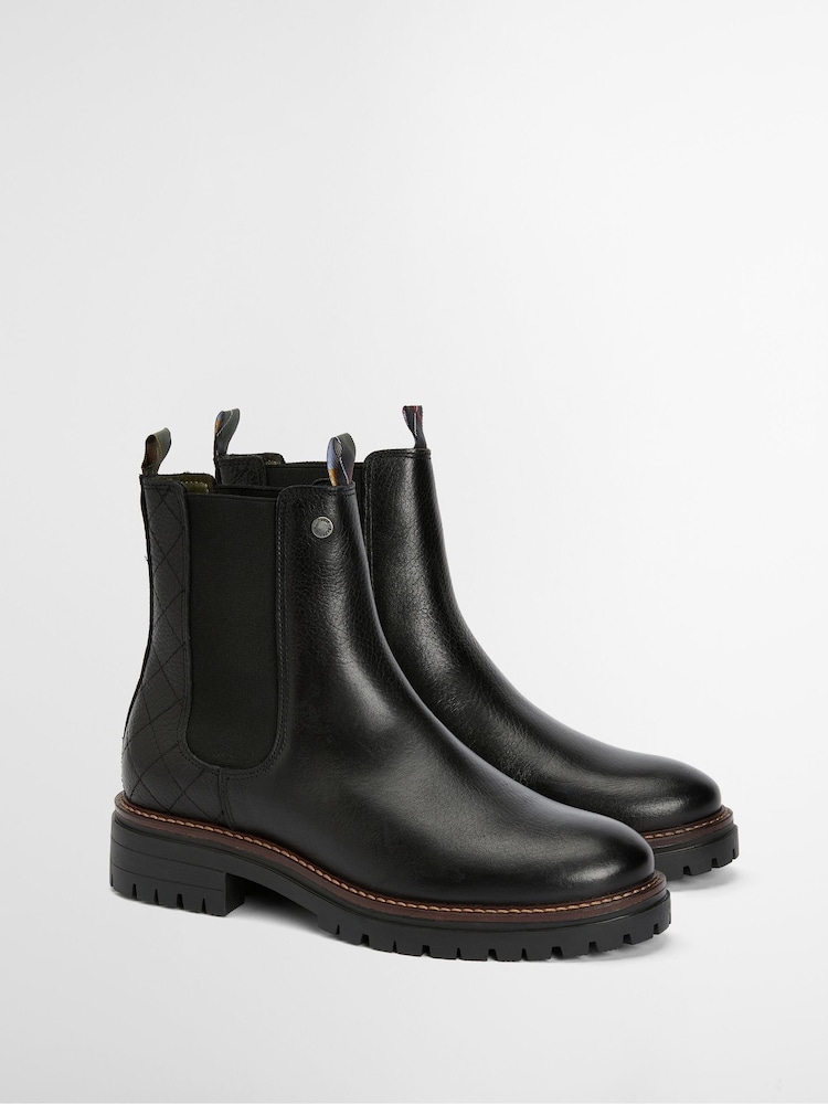Barbour® Black Evie Leather Chelsea Boot - Image 2 of 12