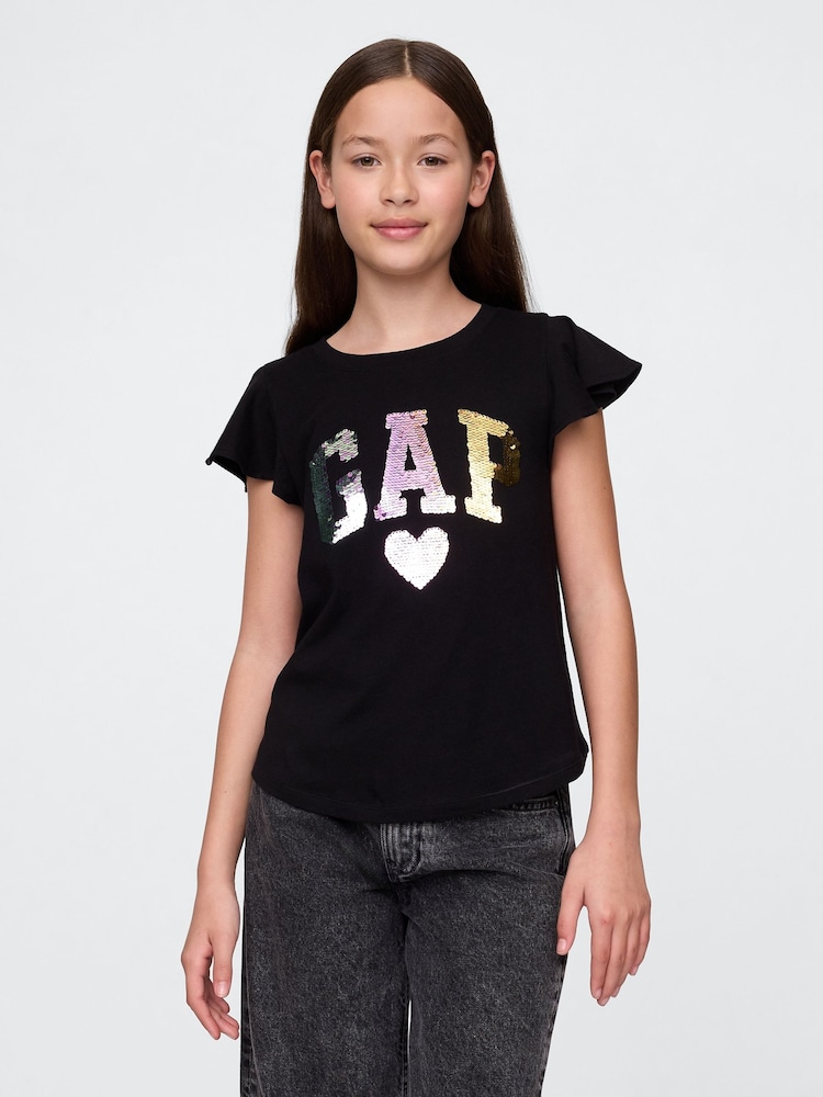 Logo negro - Gap Flippy-Sequin Graphic T-Shirt (4-13yrs) - Imagen 2 de 4